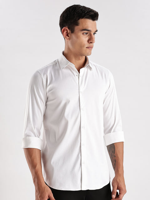 Adro Men's Slim Fit Solid Casual Shirt | Plain Satin Evening Shirt| Stylish Office or Party shirt | Cotton Shirt for men | All Day Fresh Spread Collar Tailored Fit Shirt