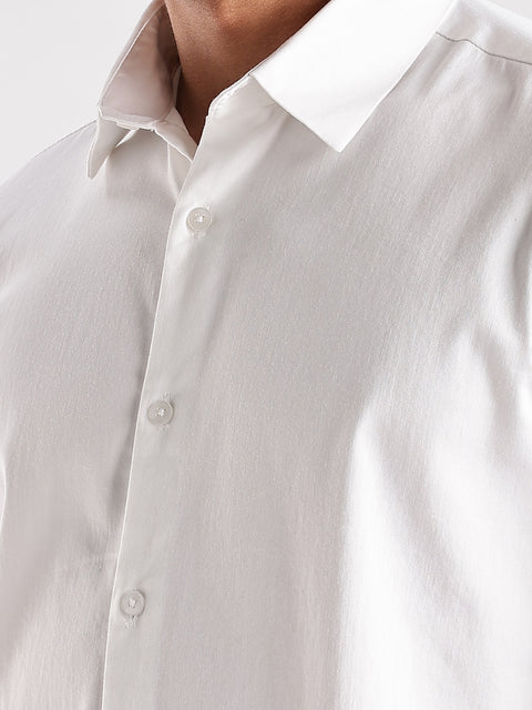 Adro Men's Slim Fit Solid Casual Shirt | Plain Satin Evening Shirt| Stylish Office or Party shirt | Cotton Shirt for men | All Day Fresh Spread Collar Tailored Fit Shirt
