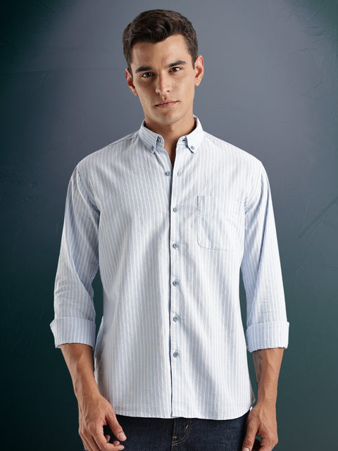Adro Mens Casual Shirts - Striped Shirt in Regular Fit| Cotton Casual Shirt for Men