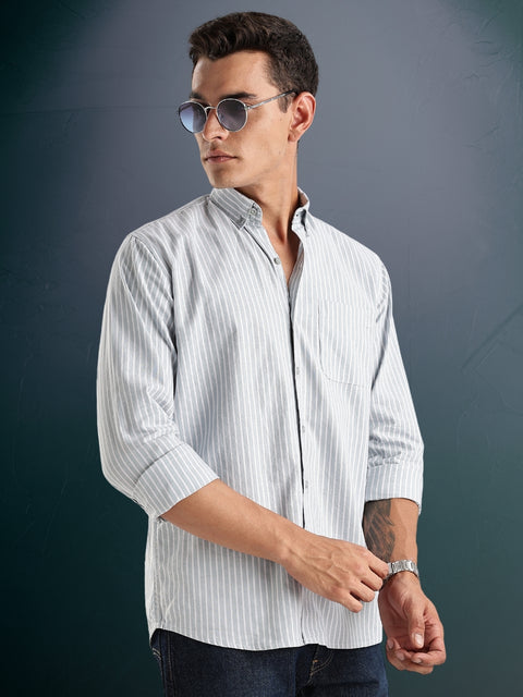 Adro Mens Casual Shirts - Striped Shirt in Regular Fit| Cotton Casual Shirt for Men