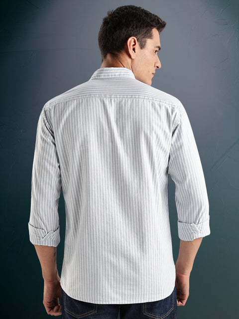 Adro Mens Casual Shirts - Striped Shirt in Regular Fit| Cotton Casual Shirt for Men