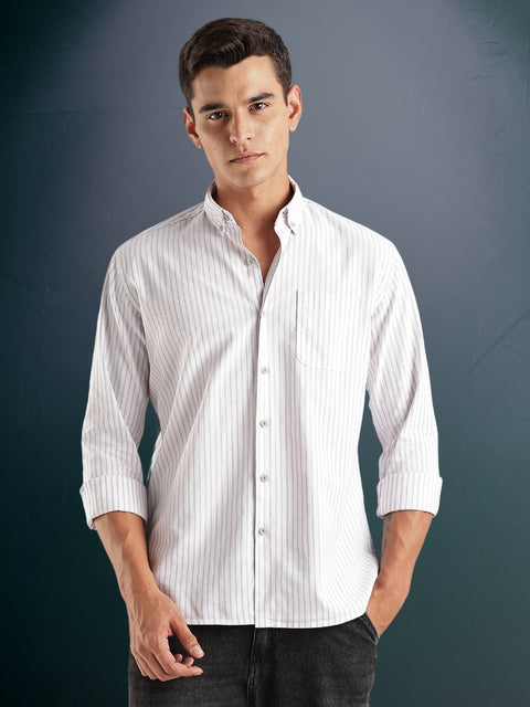 Adro Mens Casual Shirts - Striped Shirt in Regular Fit| Cotton Casual Shirt for Men
