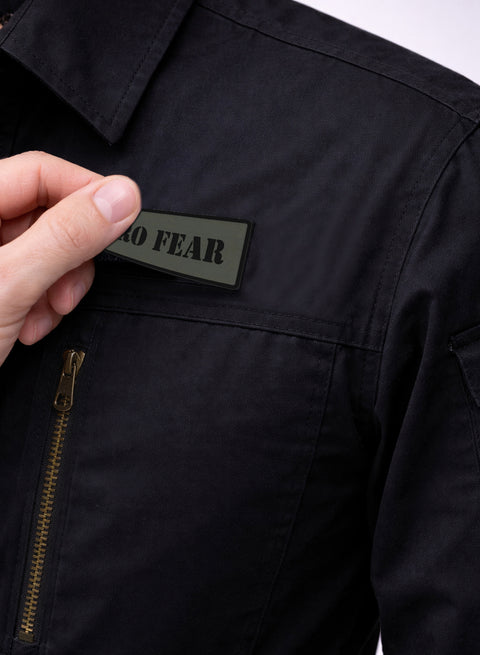 ADRO Men’s Solid Black Cargo Shirt| Premium Cotton Casual Shirts for Men | Zipper Pocket & Military Style Velcro Badge | Limited Stock