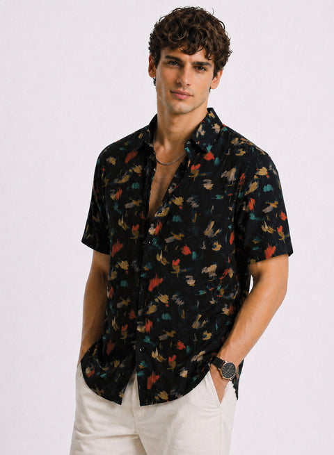 Adro Noir Splash Printed Shirt
