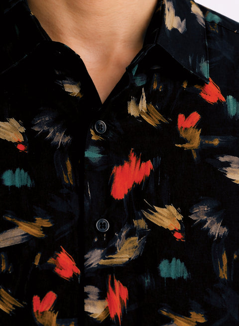 Adro Noir Splash Printed Shirt