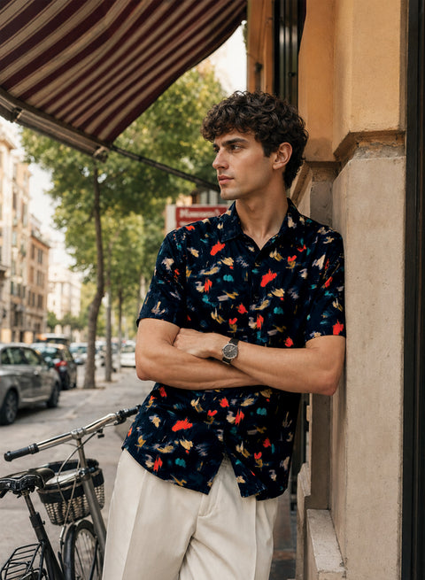 Adro Noir Splash Printed Shirt