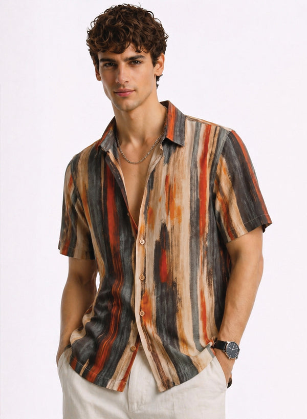 Adro Sunset Strata Resort Relaxed Fit Shirt