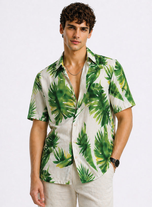 Adro Tropic Palm Resort Relaxed Fit Shirt