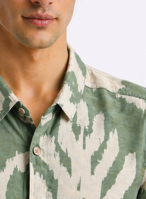 Adro Sage Ikat Printed Shirt