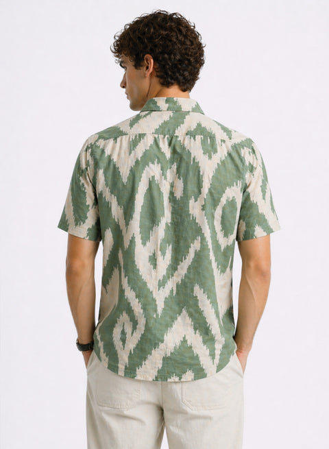 Adro Sage Ikat Printed Shirt