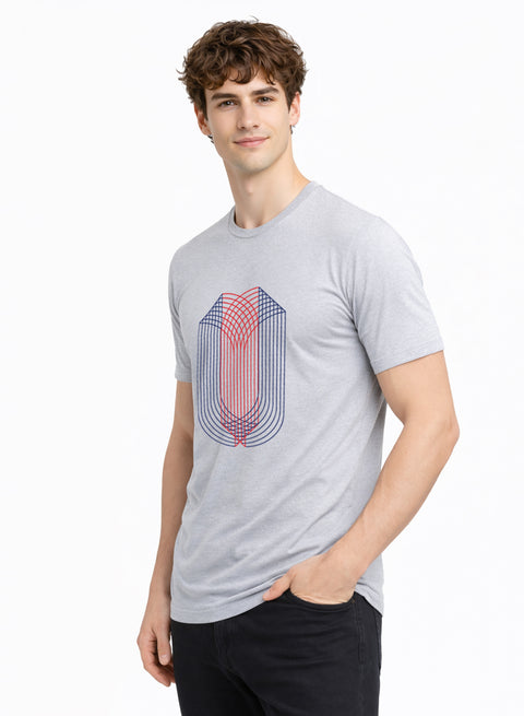 ADRO Mens Dual Arc Monogram Printed T-Shirt for Men | Cotton Printed Tshirt | Regular Fit Casual T-Shirts | Summer Tshirts