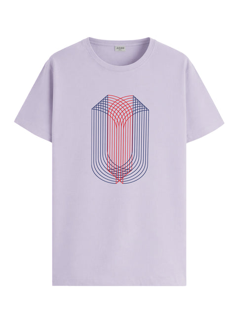 ADRO Mens Dual Arc Monogram Printed T-Shirt for Men | Cotton Printed Tshirt | Regular Fit Casual T-Shirts | Summer Tshirts