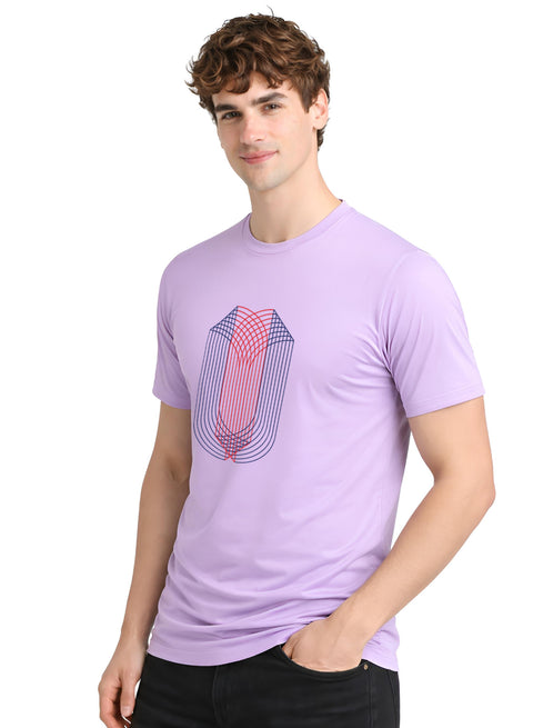 ADRO Mens Dual Arc Monogram Printed T-Shirt for Men | Cotton Printed Tshirt | Regular Fit Casual T-Shirts | Summer Tshirts