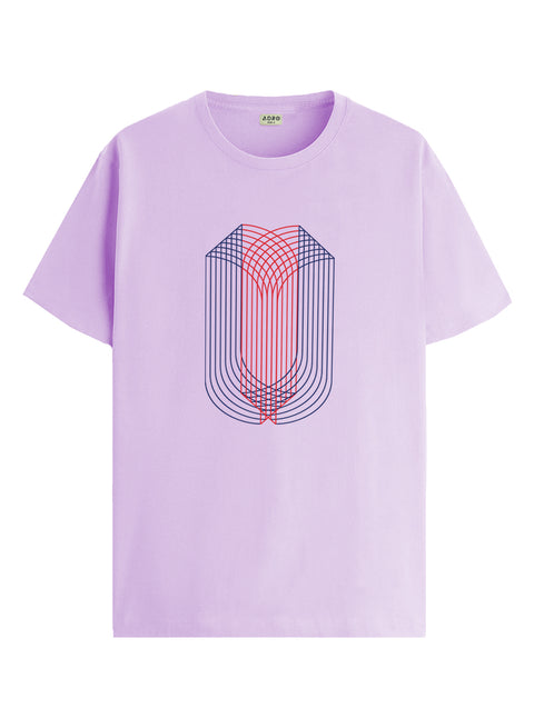 ADRO Mens Dual Arc Monogram Printed T-Shirt for Men | Cotton Printed Tshirt | Regular Fit Casual T-Shirts | Summer Tshirts
