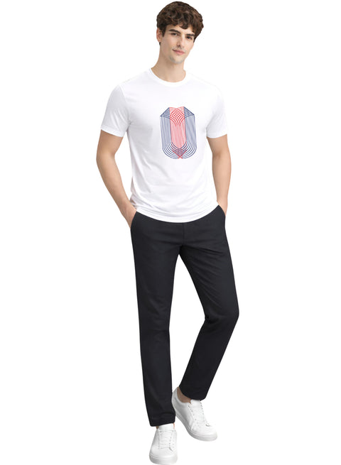 ADRO Mens Dual Arc Monogram Printed T-Shirt for Men | Cotton Printed Tshirt | Regular Fit Casual T-Shirts | Summer Tshirts