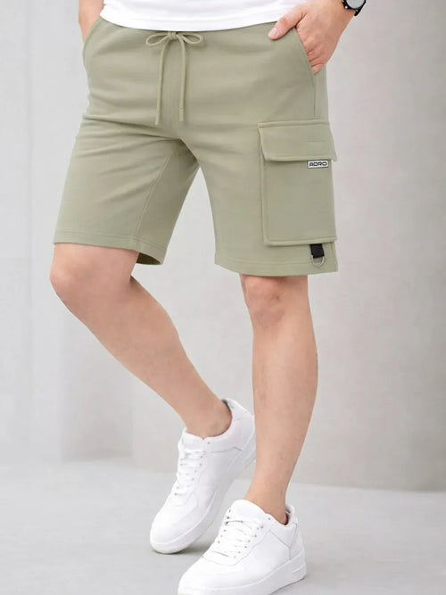Adro Cargo Shorts for Men | Zipper Pocket | Cargo Pocket with velcro | Soft Cotton | Casual Short for Man for Gym, Running, Travel Beige