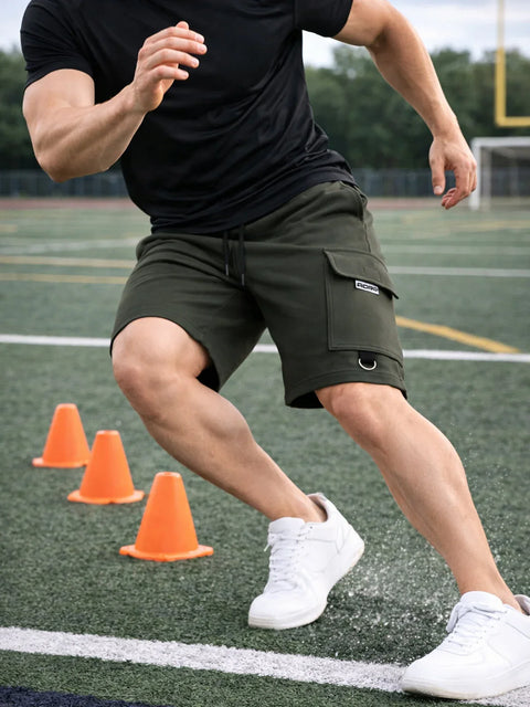 Adro Cargo Shorts for Men | Zipper Pocket | Cargo Pocket with velcro | Soft Cotton | Casual Short for Man for Gym, Running, Travel