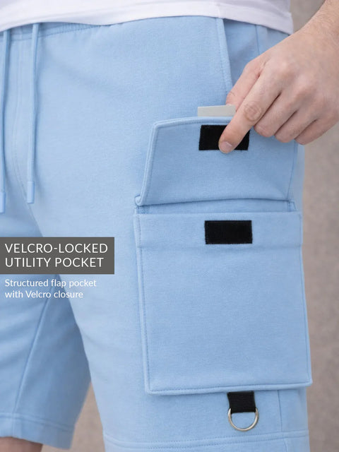 Adro Cargo Shorts for Men | Zipper Pocket | Cargo Pocket with velcro | Soft Cotton | Casual Short for Man for Gym, Running, Travel