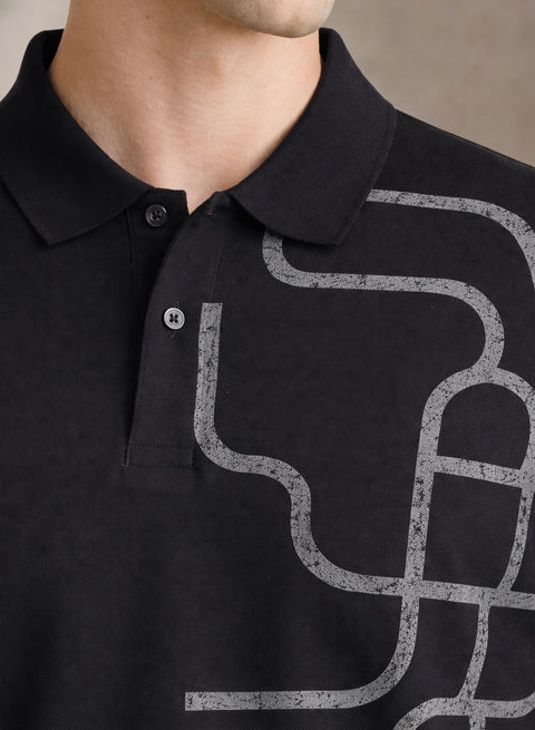 Adro Polo T-Shirt for Men | Allover Printed Polo T Shirt | Cotton Polo Tshirt