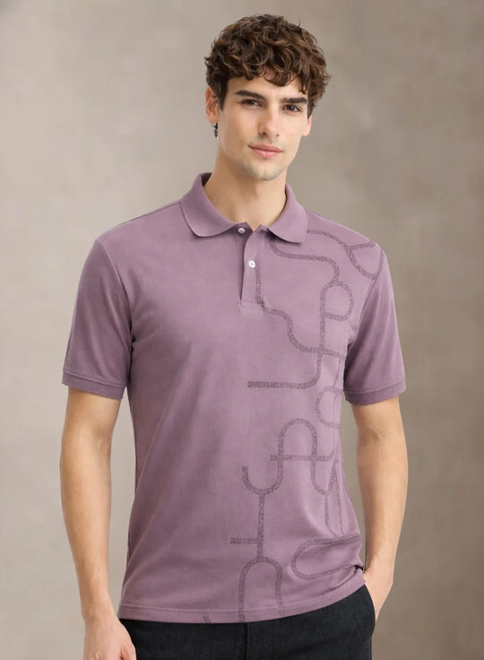 Adro Polo T-Shirt for Men  | Allover Printed Polo T Shirt | Cotton Polo Tshirt