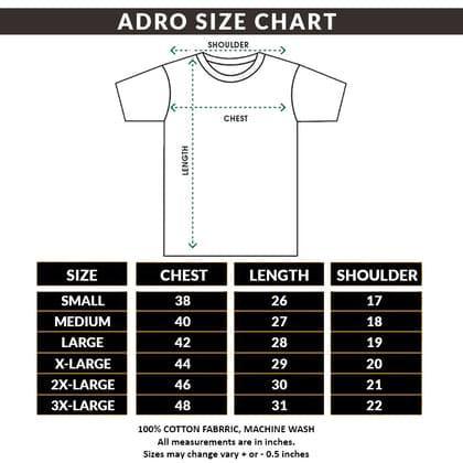 Adro Men’s Round Neck T-Shirt | 95% Cotton 5% Lycra | Trendy Look
