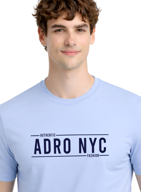 Adro Mens Branded Logo Printed T-Shirt | Typography Print 100% Cotton T shirt | Stylish Tee Summer Regular Fit Graphic Tshirt