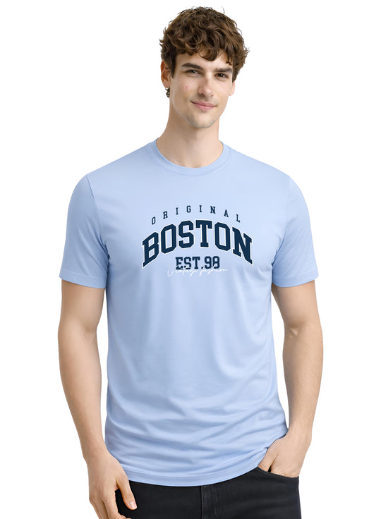 Adro Mens Boston City Printed Tshirt | Athletic Stylish Summer College Cotton T-shirt | Sporty Comfortable T shirts | Regular Fit