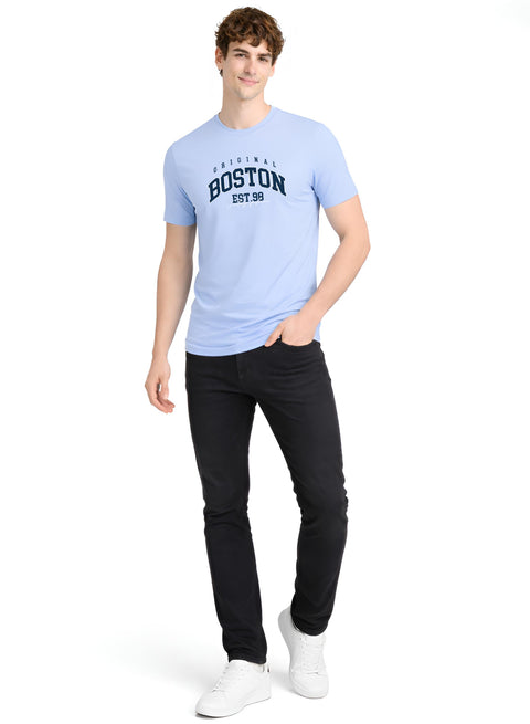 Adro Mens Boston City Printed Tshirt | Athletic Stylish Summer College Cotton T-shirt | Sporty Comfortable T shirts | Regular Fit