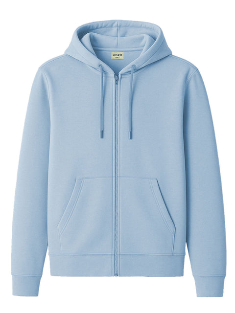 Adro Men’s Regular Fit Zip-Up Hoodie for man | 320 GSM Cotton Poly Fleece Zipper Sweatshirt with Soft Fabric & Printed Hoodies