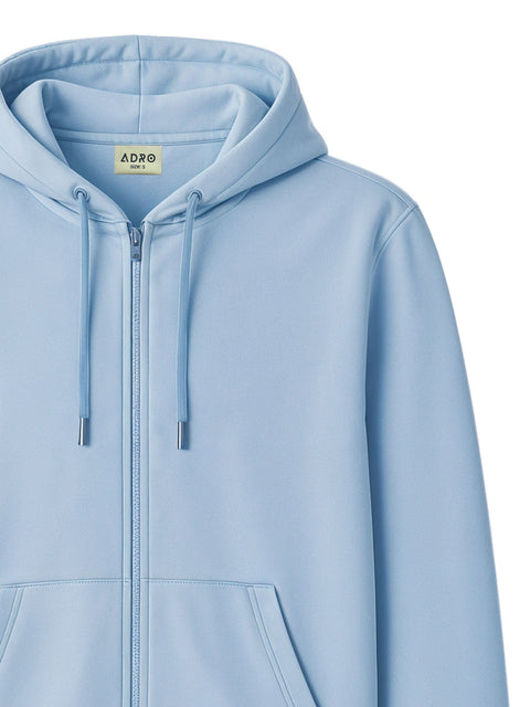 Adro Men’s Regular Fit Zip-Up Hoodie for man | 320 GSM Cotton Poly Fleece Zipper Sweatshirt with Soft Fabric & Printed Hoodies