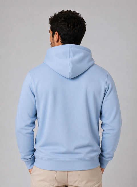 ADRO Hoodie for men | 300 GSM Cotton Fleece Warm & Soft Fabric | Mens Hoodies | Casual Sweatshirt for Winter, Travel & Collage | Regular Fit Hooded Pullover | Powder Blue