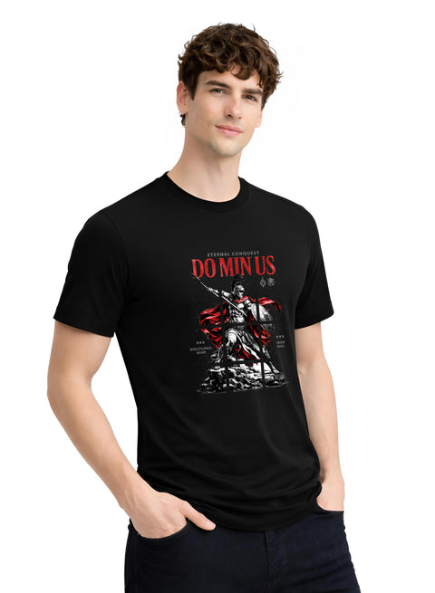 ADRO Mens Dominus Warrior Legacy Printed T-Shirt for Men | Cotton Printed Tshirt | Regular Fit Casual T-Shirts | Summer Tshirts