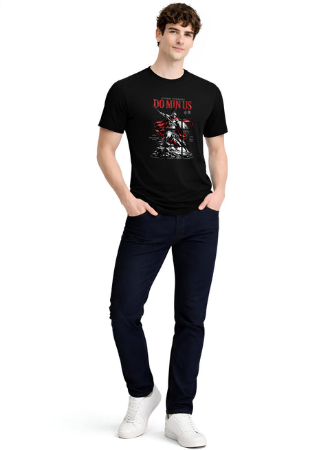 ADRO Mens Dominus Warrior Legacy Printed T-Shirt for Men | Cotton Printed Tshirt | Regular Fit Casual T-Shirts | Summer Tshirts