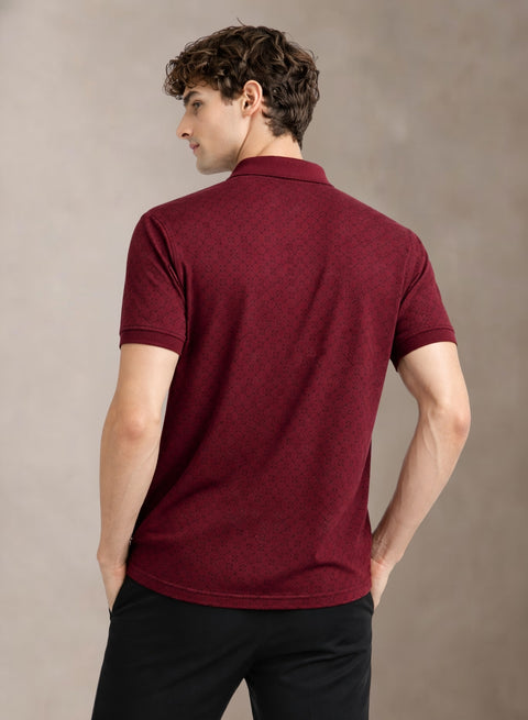 Adro Polo T-Shirt for Men | Allover Printed Polo T Shirt | Cotton Polo Tshirt