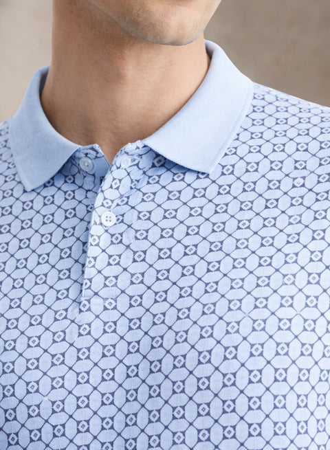 Adro Polo T-Shirt for Men | Allover Printed Polo T Shirt | Cotton Polo Tshirt