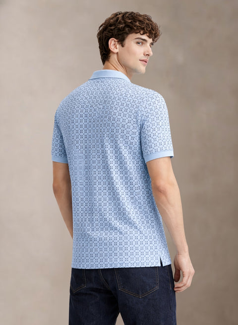 Adro Polo T-Shirt for Men | Allover Printed Polo T Shirt | Cotton Polo Tshirt