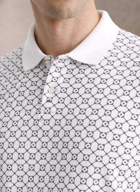 Adro Polo T-Shirt for Men | Allover Printed Polo T Shirt | Cotton Polo Tshirt
