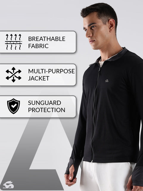 Adro Sunscreen Jacket for Men UV Sun Advanced Protection Running Jackets For Men Biker Jackets with Zipper Sports jacket for men