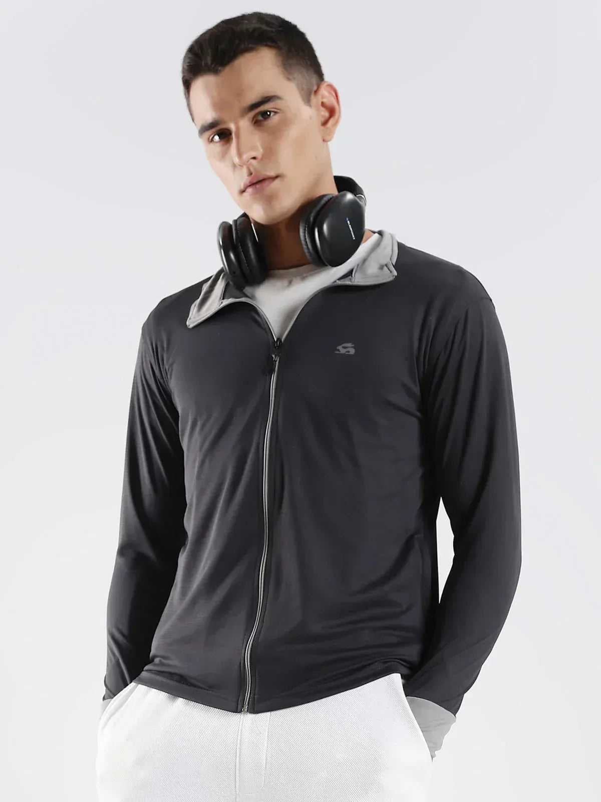 Adro Men’s Sunscreen Jacket | Lightweight & Breathable | Outdoor Wear Dark Grey