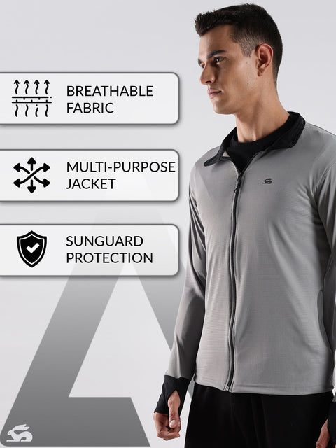 Adro Sunscreen Jacket for Men UV Sun Advanced Protection Running Jackets For Men Biker Jackets with Zipper Sports jacket for men