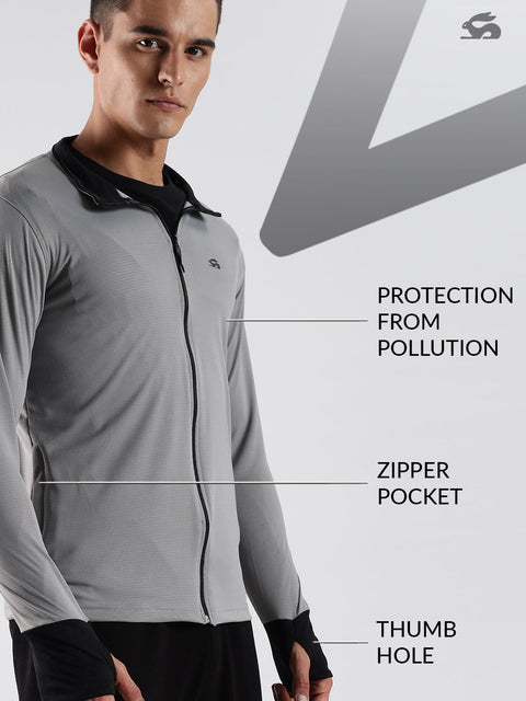 Adro Sunscreen Jacket for Men UV Sun Advanced Protection Running Jackets For Men Biker Jackets with Zipper Sports jacket for men