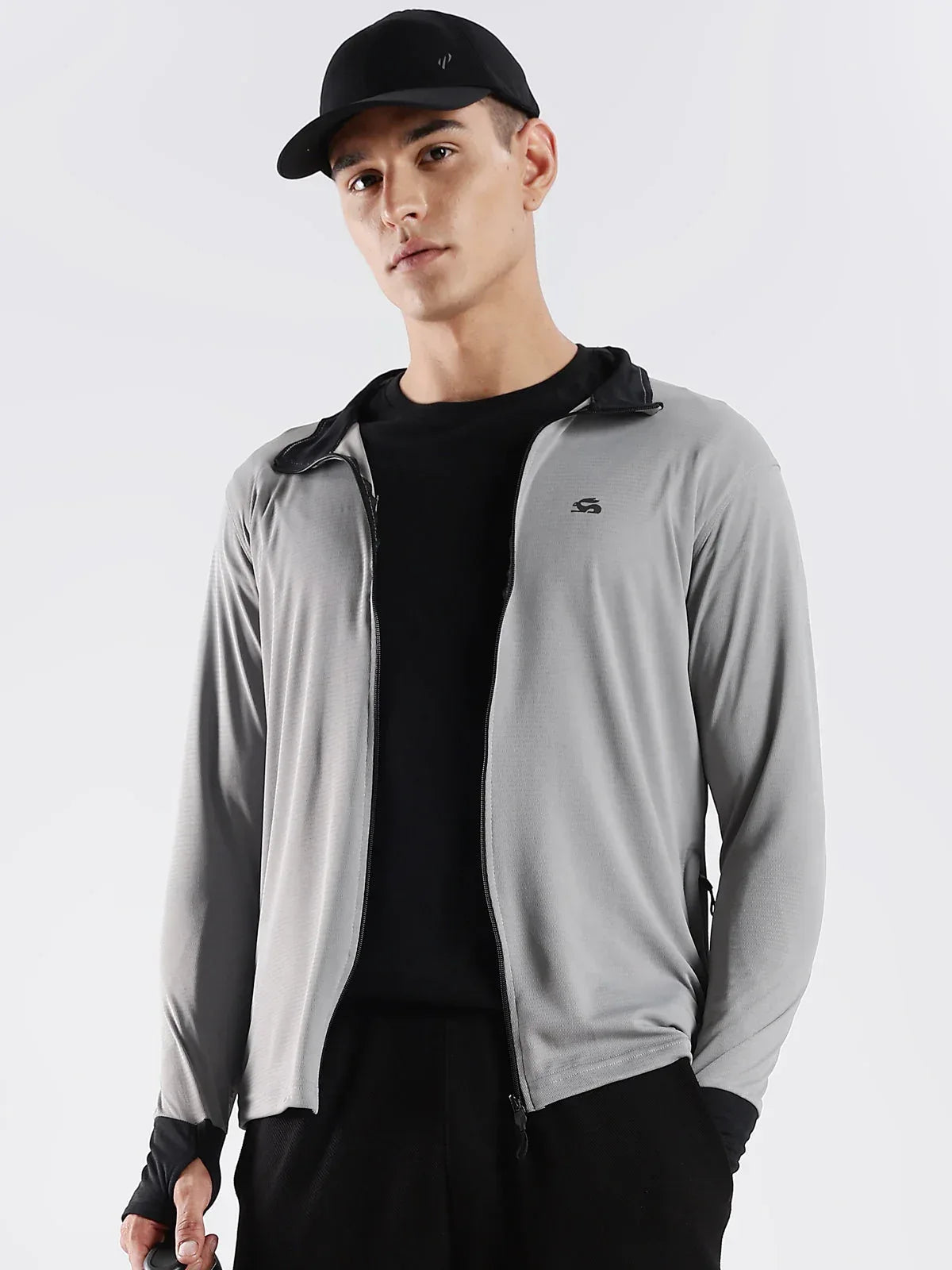 Adro Men’s Sunscreen Jacket | Lightweight & Breathable | Outdoor Wear Grey