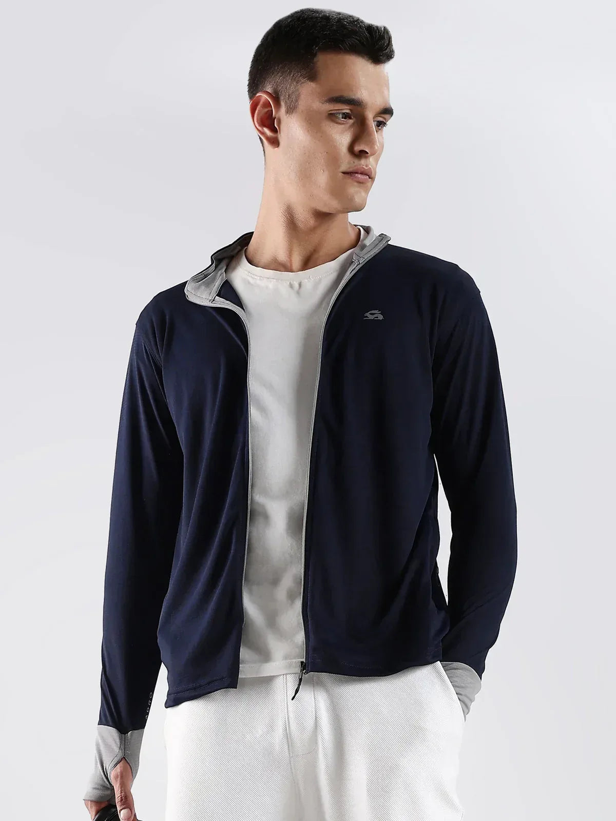 Adro Men’s Sunscreen Jacket | Lightweight & Breathable | Outdoor Wear Navy Blue