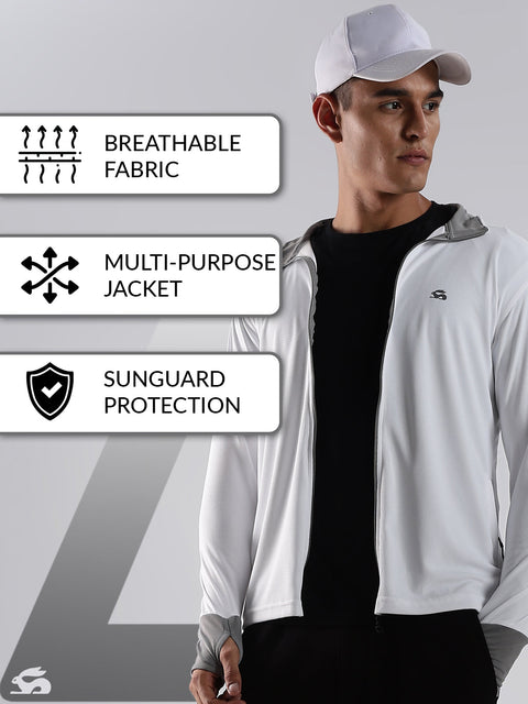 Adro Sunscreen Jacket for Men UV Sun Advanced Protection Running Jackets For Men Biker Jackets with Zipper Sports jacket for men