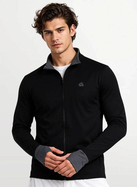 Adro Sunscreen Jacket for Men UV Sun Advanced Protection Running Jackets For Men Biker Jackets with Zipper Sports jacket for men Black