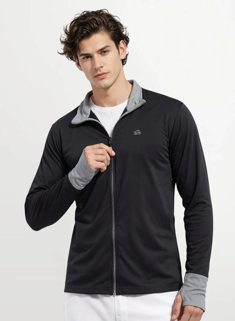 Adro Sunscreen Jacket for Men UV Sun Advanced Protection Running Jackets For Men Biker Jackets with Zipper Sports jacket for men Dark Grey