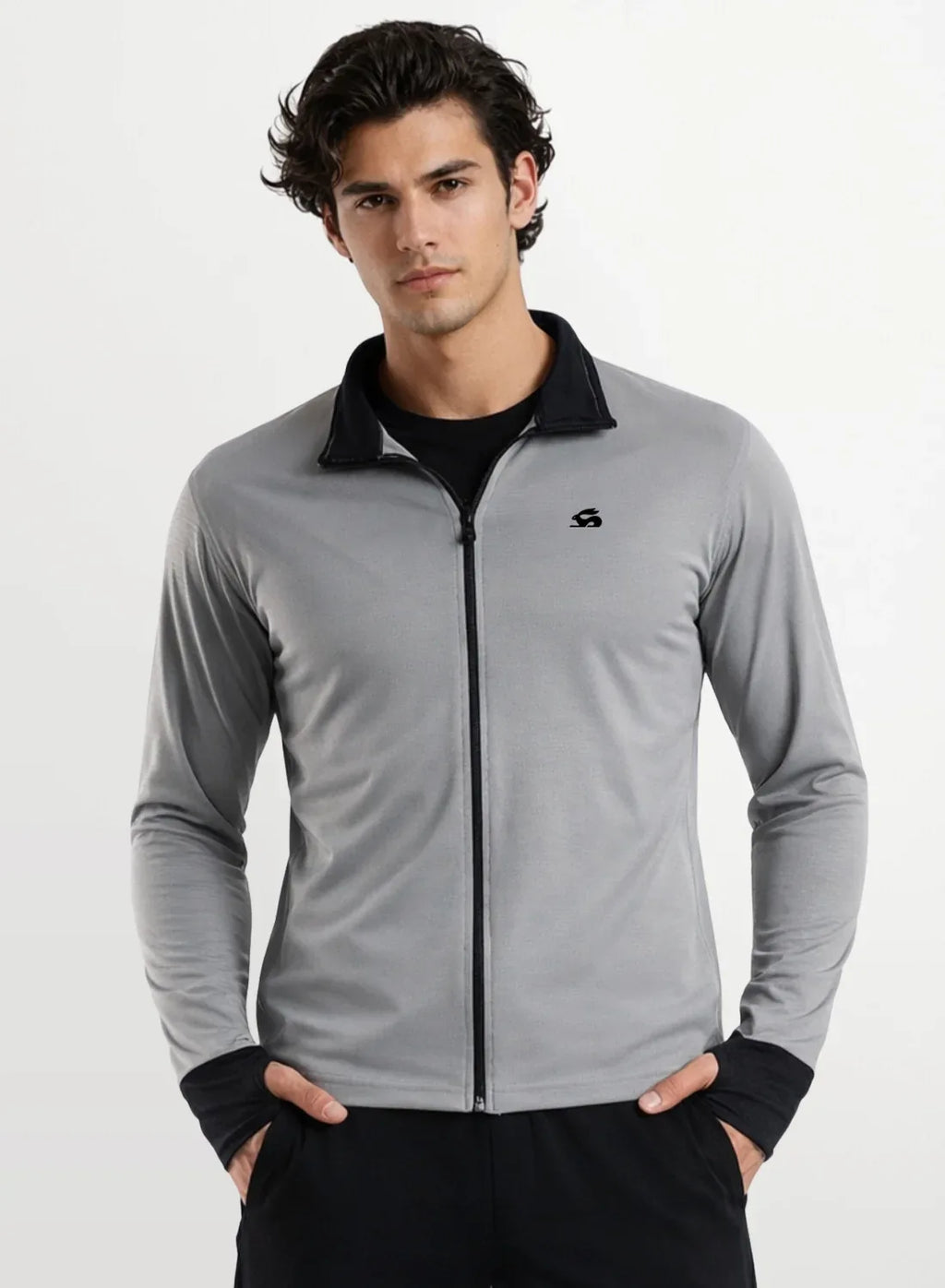 Adro Sunscreen Jacket for Men UV Sun Advanced Protection Running Jackets For Men Biker Jackets with Zipper Sports jacket for men Grey