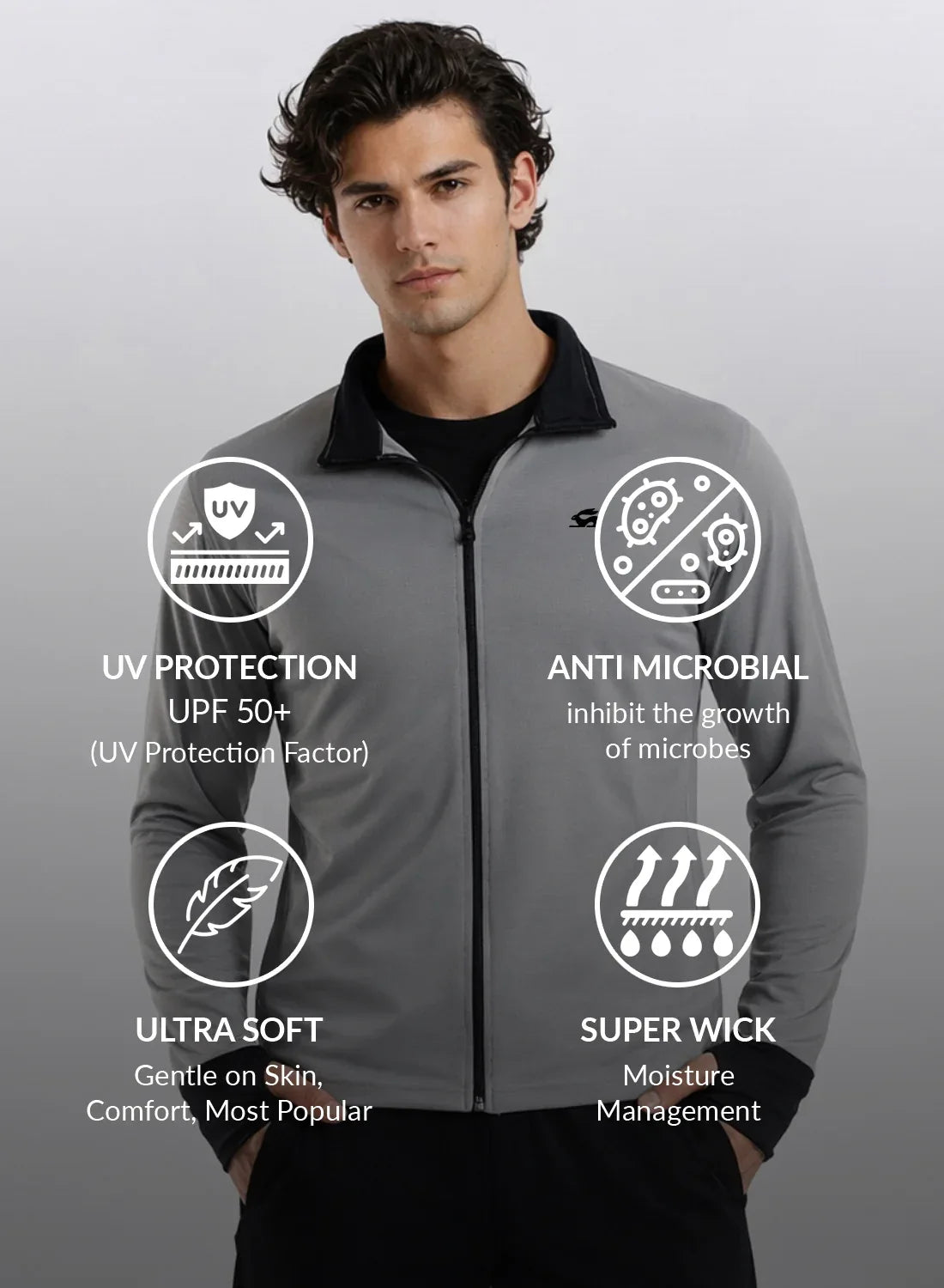 Adro Sunscreen Jacket for Men UV Sun Advanced Protection Running Jackets For Men Biker Jackets with Zipper Sports jacket for men