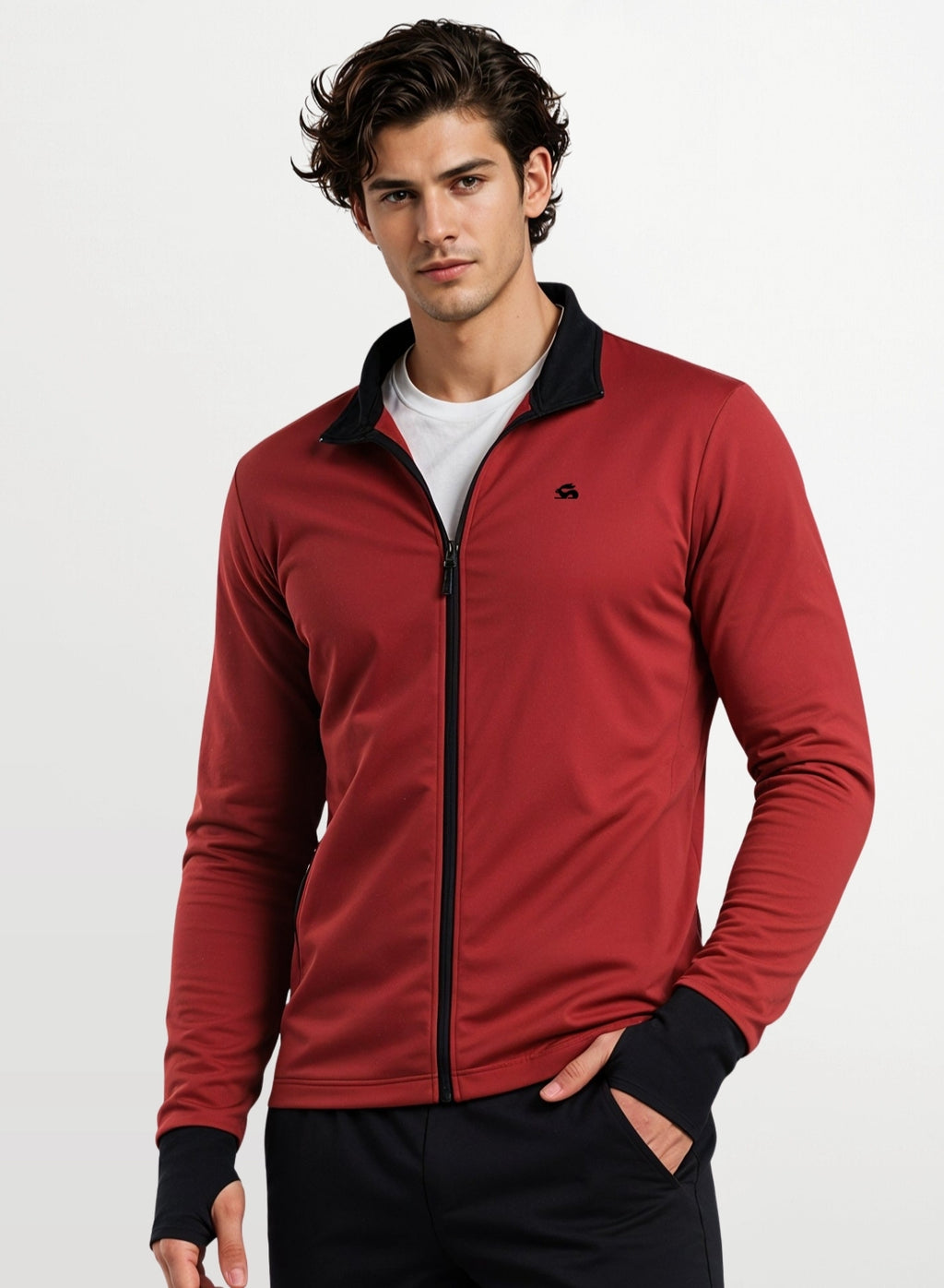 Adro Sunscreen Jacket for Men UV Sun Advanced Protection Running Jackets For Men Biker Jackets with Zipper Sports jacket for men Arrow Red