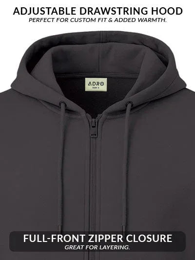 Adro Men’s Zipper Hoodie | Soft Fleece | Casual Streetwear